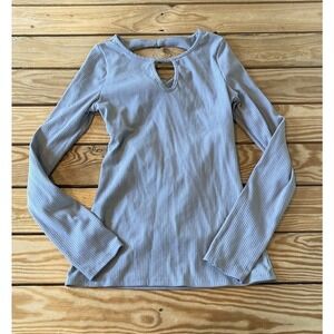 Red By BKE Ribbed Twist Back Top Size Small Women’s Gray